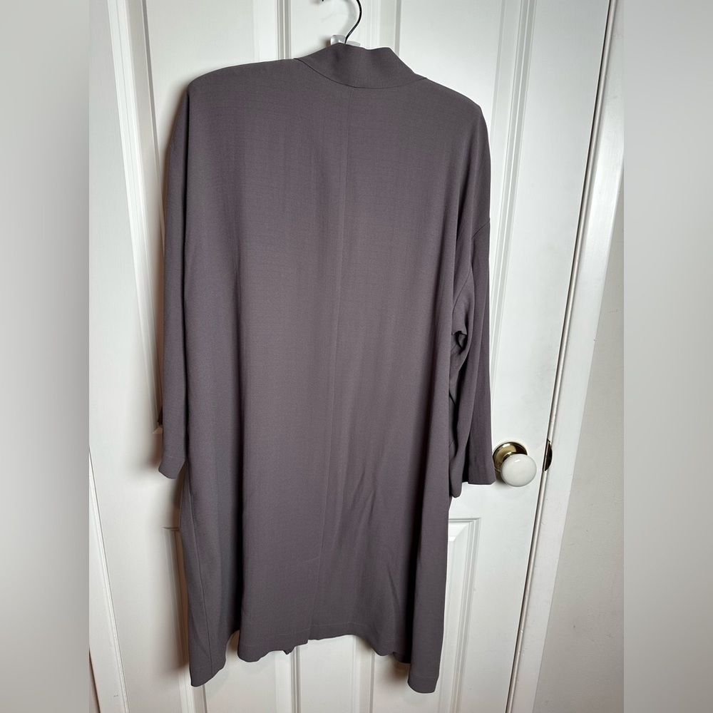 Eileen Fisher lavender Open silk Front Cardigan - Picture 7 of 7